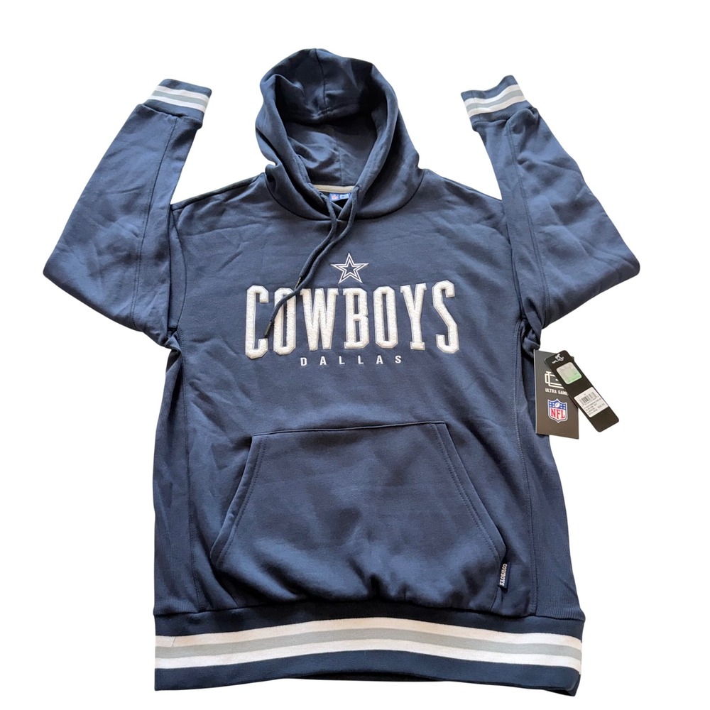 Ultra Game NFL Dallas Cowboys Mens Navy Blue Pullover Hoodie Sweatshirt Medium